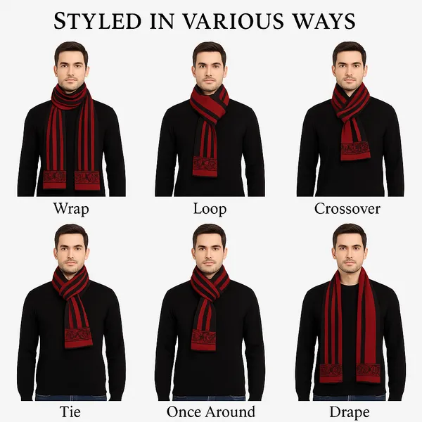 Maroon_And_Navy_Blue_Wool_With_Viscose_Soft_Ethnic_Fular_For_Men