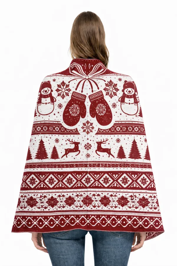 Maroon_And_White_Wool_With_Viscose_Soft_Story_Shawl_For_Women