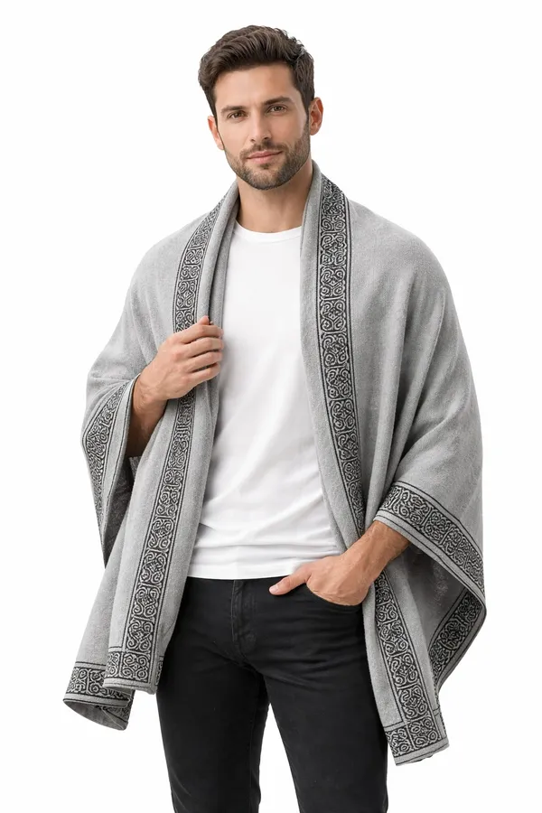 Grey_Wool_With_Viscose_Soft_Ethnic_Shawl_For_Men