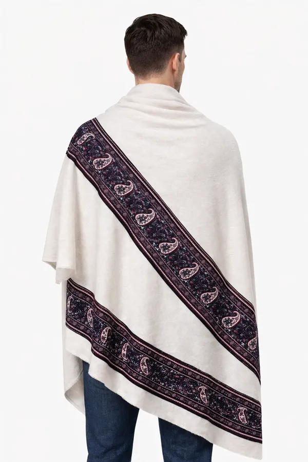 White_Wool_With_Viscose_Soft_Ethnic_Shawl_For_Men