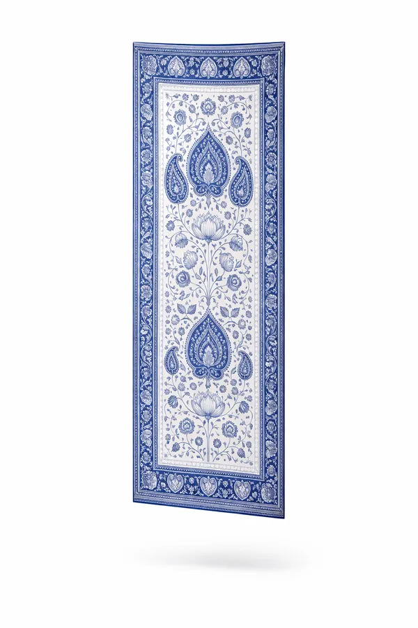 Blue_Wool_With_Viscose_Soft_Kashmiri_Paisley_Design_Shawl_For_Women