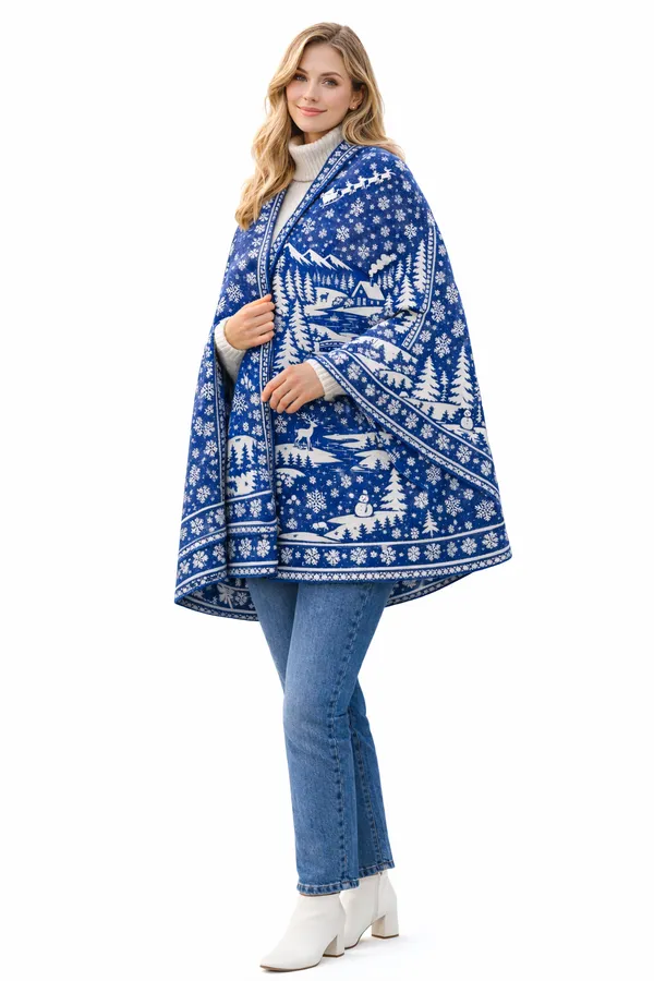 Blue_Wool_With_Viscose_Soft_Story_Shawl_For_Unisex