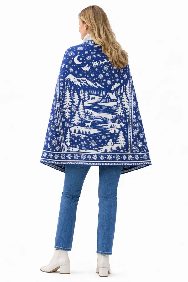 Blue_Wool_With_Viscose_Soft_Story_Shawl_For_Unisex