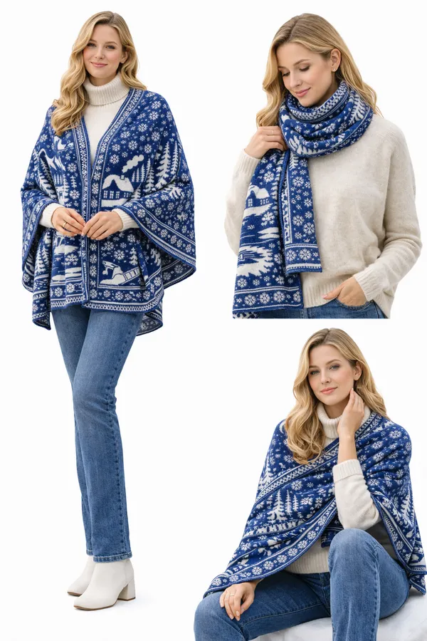 Blue_Wool_With_Viscose_Soft_Story_Shawl_For_Unisex