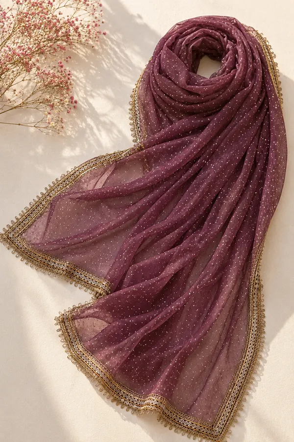 Mauve_White_Stone_Net_Dupatta_for_Women_|_Soft_Net_Fabric_|_Golden_Sequin_&_Gota_Patti_Border_|_Lightweight_Party_Wear,_Wedding_&_Festive_Dupatta_|_2_Meter