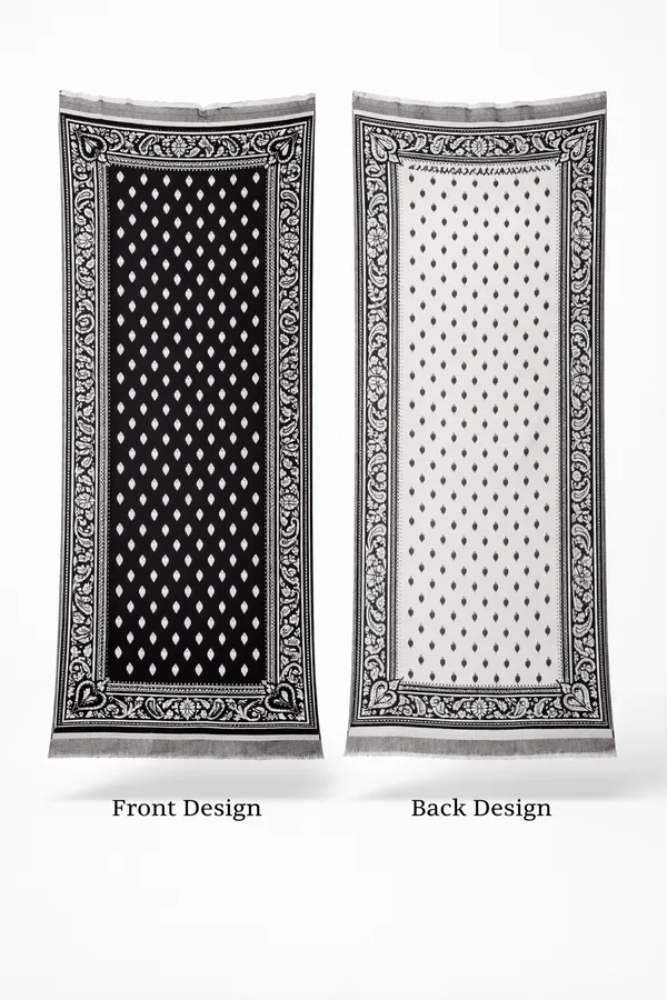 Black_And_White_Wool_With_Viscose_Soft_Kashmiri_Paisley_Design_Shawl_For_Women