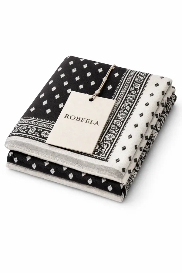 Black_And_White_Wool_With_Viscose_Soft_Kashmiri_Paisley_Design_Shawl_For_Women