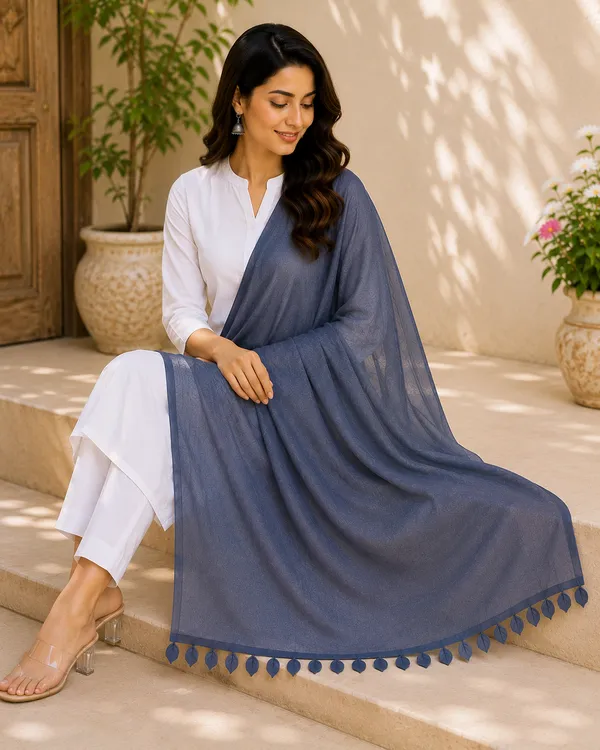 Designer_Grey_Rayon_Dupatta_with_Elegant_Leaves_Lace_Border_|_Soft_&_Lightweight_Ethnic_Drape