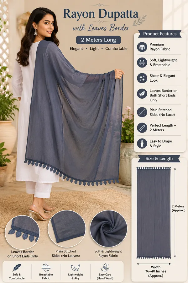 Designer_Grey_Rayon_Dupatta_with_Elegant_Leaves_Lace_Border_|_Soft_&_Lightweight_Ethnic_Drape