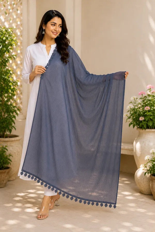 Designer_Grey_Rayon_Dupatta_with_Elegant_Leaves_Lace_Border_|_Soft_&_Lightweight_Ethnic_Drape