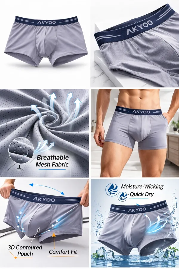 AKYOO_Multicolour_combo_of_5_Men's_Trunk_Underwear_Soft_Cotton_Stretch_Innerwear_for_Daily_Wear_Breathable_Comfortable_Fit
