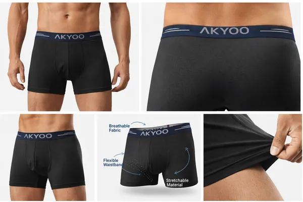 AKYOO_Multicolour_combo_of_5_Men's_Trunk_Underwear_Soft_Cotton_Stretch_Innerwear_for_Daily_Wear_Breathable_Comfortable_Fit