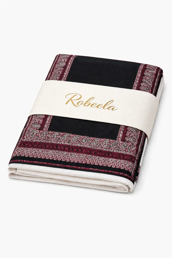 Black_And_Maroon_Wool_With_Viscose_Soft_Ethnic_Shawl_For_Men