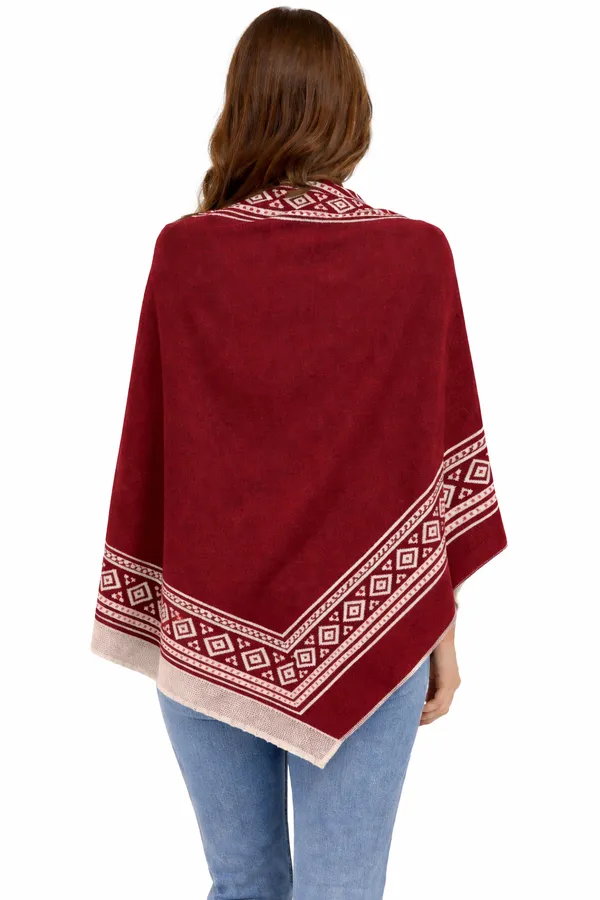 Maroon_And_White_Wool_With_Viscose_Soft_Ethnic_Shawl_For_Women