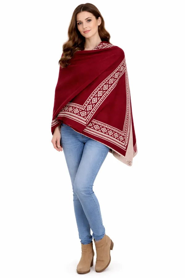 Maroon_And_White_Wool_With_Viscose_Soft_Ethnic_Shawl_For_Women