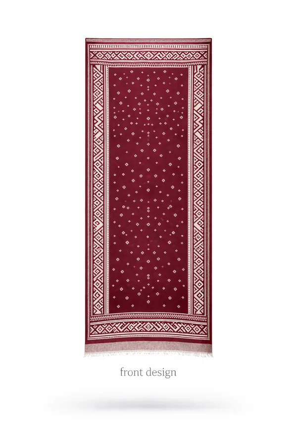 Maroon_And_White_Wool_With_Viscose_Soft_Ethnic_Shawl_For_Women
