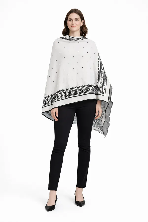 Black_And_White_Wool_With_Viscose_Soft_Ethnic_Shawl_For_Women