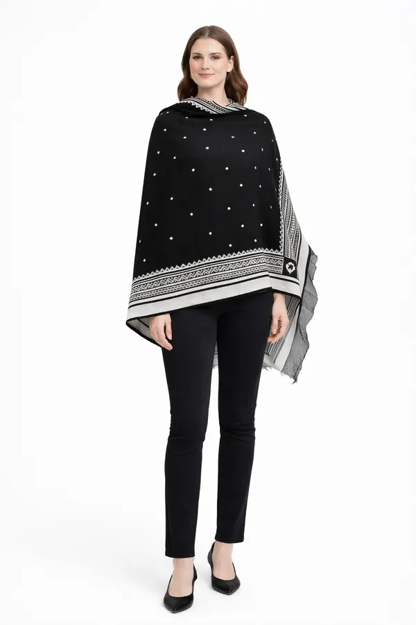 Black_And_White_Wool_With_Viscose_Soft_Ethnic_Shawl_For_Women