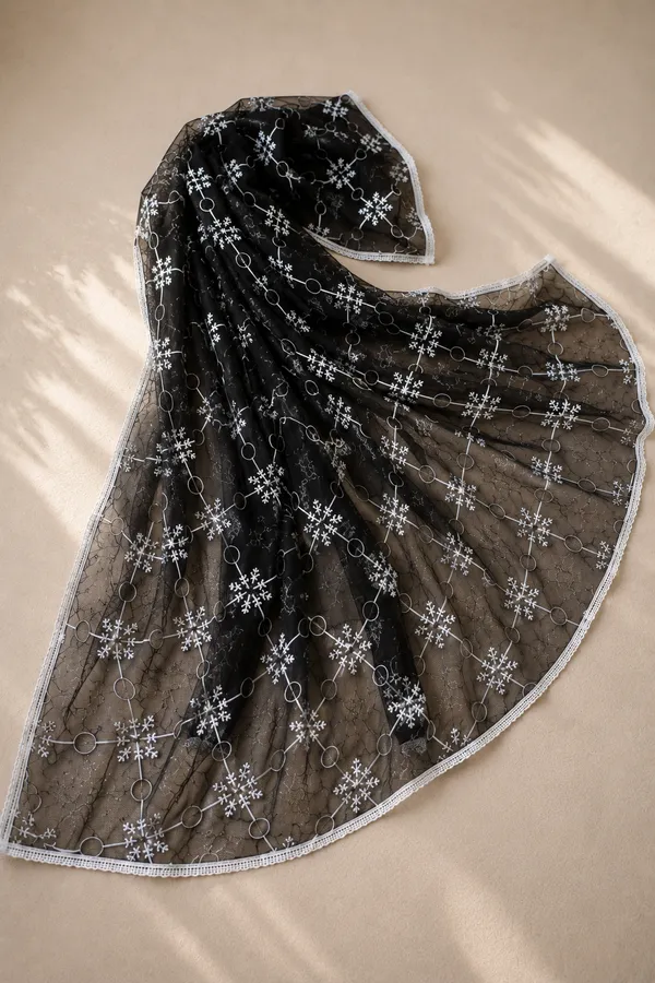 Women's_Black_Saffron_Karachi_Embroidered_Dupatta_|_Net_Dupatta_with_White_Floral_Embroidery_|_Lightweight_Ethnic_Dupatta_for_Kurti,_Suit_&_Festive_Wear_|_2.2_Meter