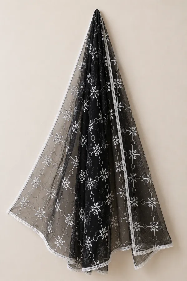 Women's_Black_Saffron_Karachi_Embroidered_Dupatta_|_Net_Dupatta_with_White_Floral_Embroidery_|_Lightweight_Ethnic_Dupatta_for_Kurti,_Suit_&_Festive_Wear_|_2.2_Meter