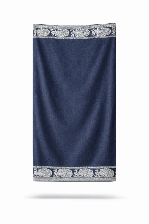 Navy_Blue_Wool_With_Viscose_Soft_Ethnic_Shawl_For_Women