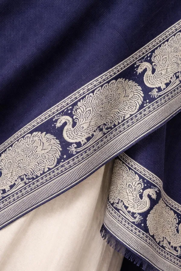 Navy_Blue_Wool_With_Viscose_Soft_Ethnic_Shawl_For_Women