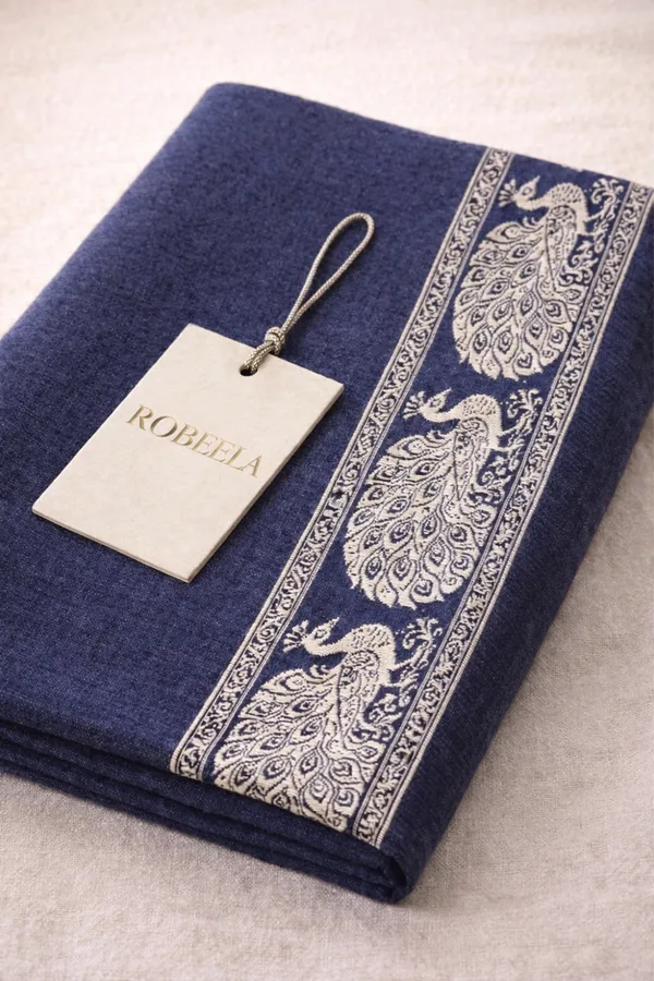 Navy_Blue_Wool_With_Viscose_Soft_Ethnic_Shawl_For_Women