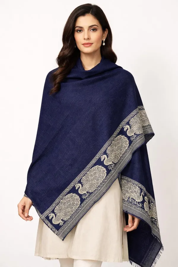Navy_Blue_Wool_With_Viscose_Soft_Ethnic_Shawl_For_Women