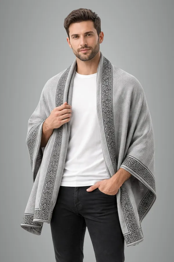 Grey_Wool_With_Viscose_Soft_Ethnic_Shawl_For_Men