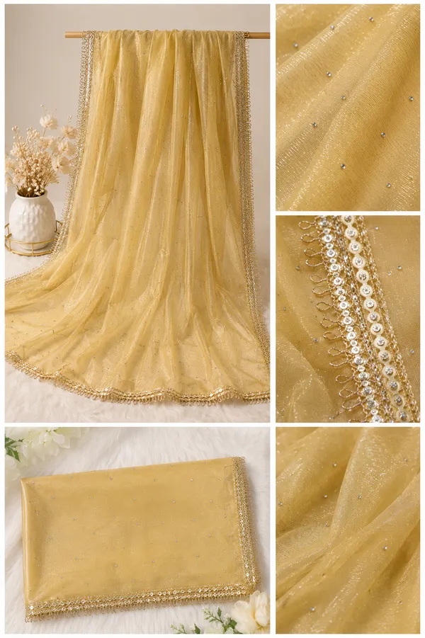 Designer_Mustard_Yellow_Soft_Net_Dupatta_with_White_Stone_Embellishments_&_Elegant_Golden_Sequin_Border