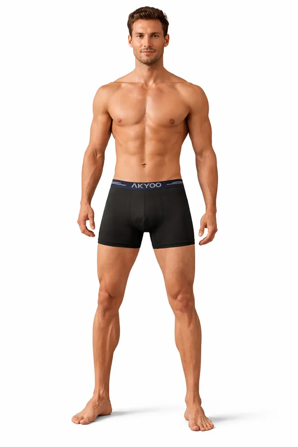 AKYOO_Light_Blue_Men's_Trunk_Underwear_Soft_Cotton_Stretch_Innerwear_for_Daily_Wear_Breathable_Comfortable_Fit