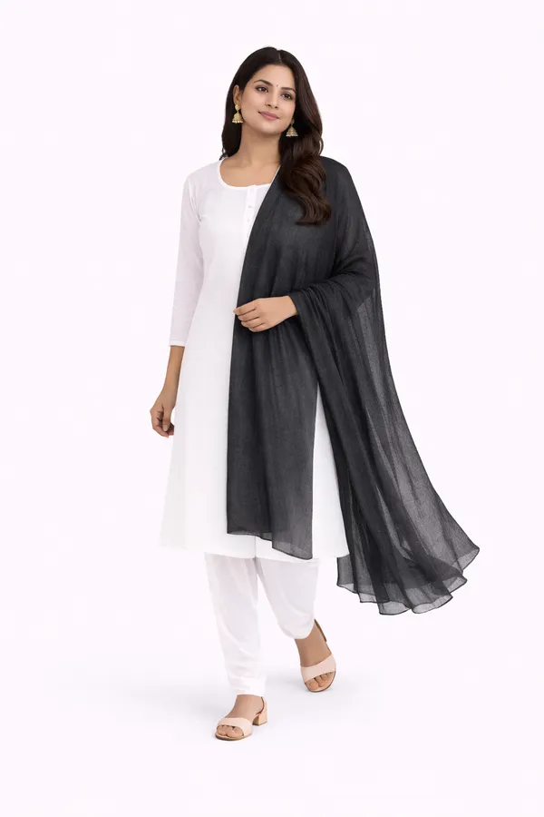 Cotton_Knitted_Black_Dupatta_for_Women_|_Soft_Summer_Wear_Lightweight_Stylish_Dupatta