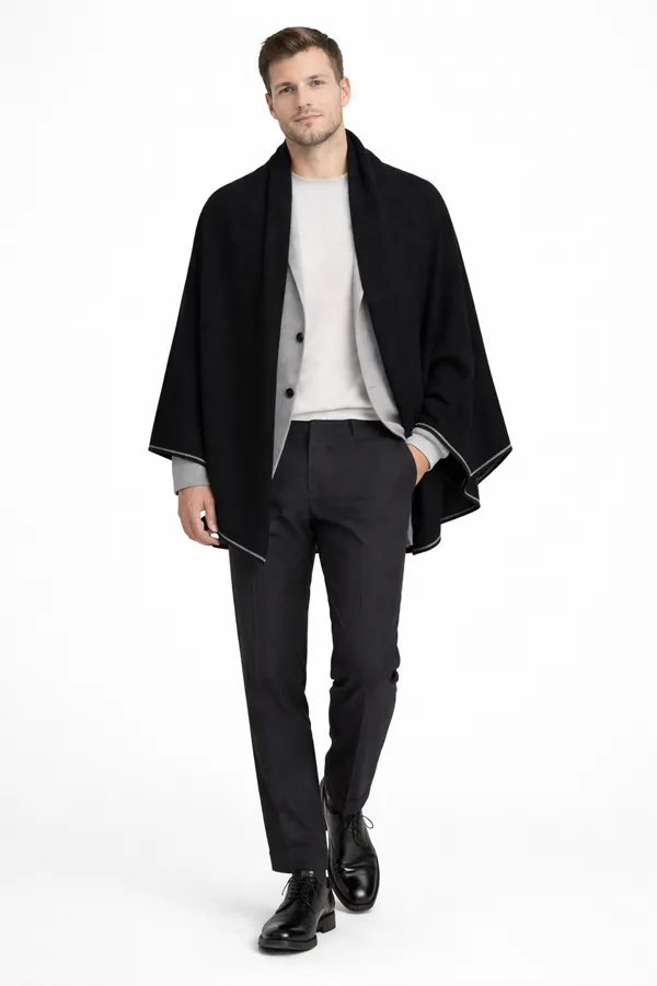 Black_Wool_With_Viscose_Soft_Solid_Shawl_For_Men