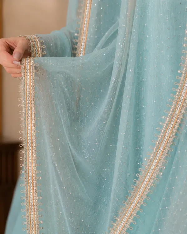 Sky_Blue_White_Stone_Net_Dupatta_for_Women_|_Soft_Net_Fabric_|_Golden_Thread_Border_|_Lightweight_Party_Wear,_Wedding_&_Festive_Dupatta_|_2_Meter
