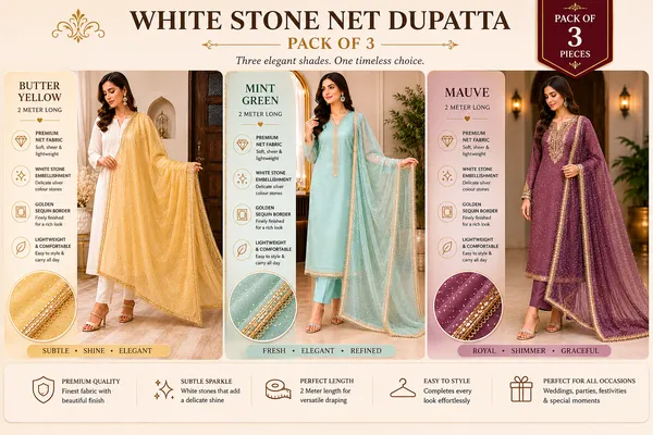 Women's_Designer_Net_Dupatta_Combo_Pack_of_3_|_White,_Sage_Green_&_Mauve_|_Stone_Embellished_with_Elegant_Golden_Border