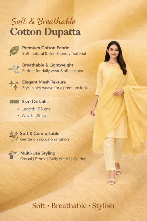 Designer_Cotton_Knitted_Yellow_Dupatta_|_Soft_&_Elegant_Summer_Fashion_Dupatta