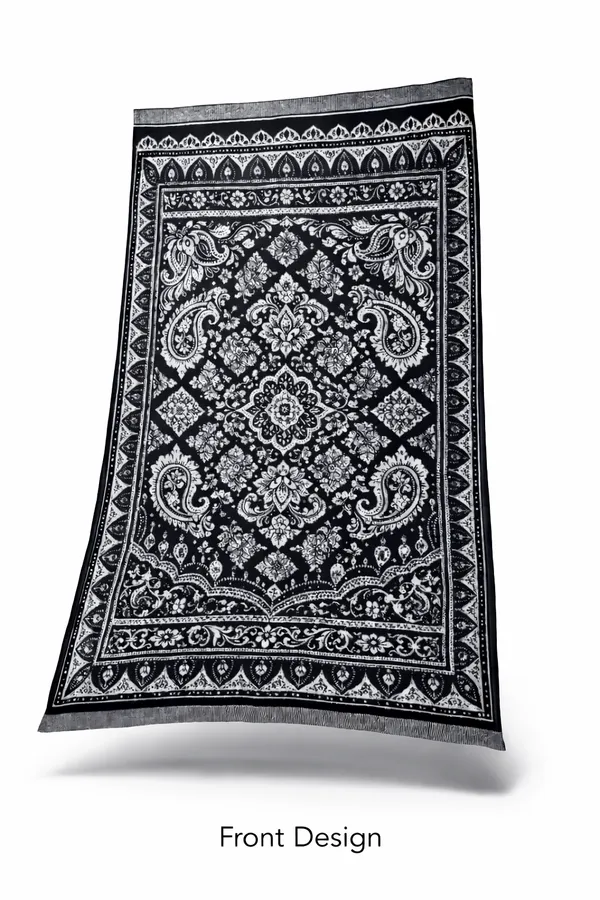 White_And_Black_Wool_With_Viscose_Soft_Kashmiri_Paisley_Design_Shawl_For_Women