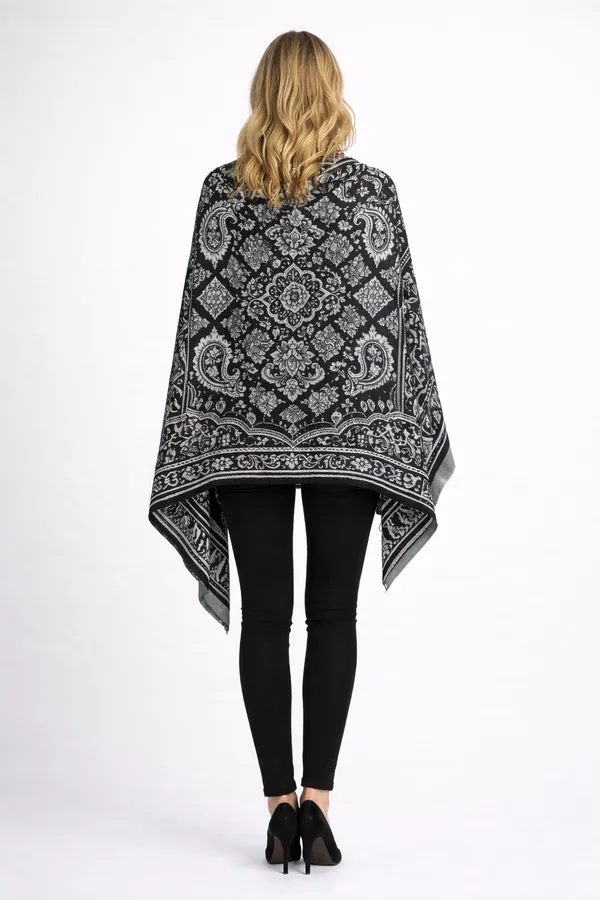 White_And_Black_Wool_With_Viscose_Soft_Kashmiri_Paisley_Design_Shawl_For_Women
