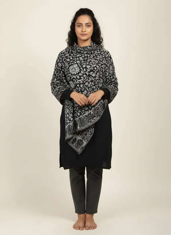 Black_Wool_With_Viscose_Soft_Ethnic_Shawl_For_Women