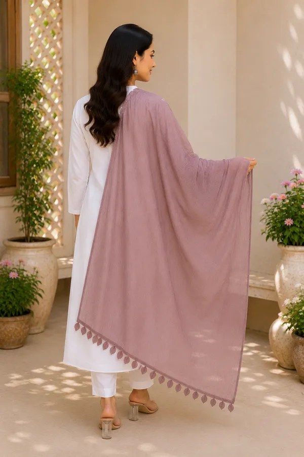 Designer_Dusty_Rose_Rayon_Dupatta_with_Elegant_Leaves_Lace_Border_|_Soft_&_Lightweight_Ethnic_Drape