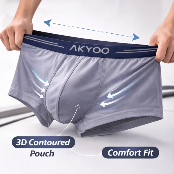 AKYOO_Grey_Men's_Trunk_Underwear_Soft_Cotton_Stretch_Innerwear_for_Daily_Wear_Breathable_Comfortable_Fit