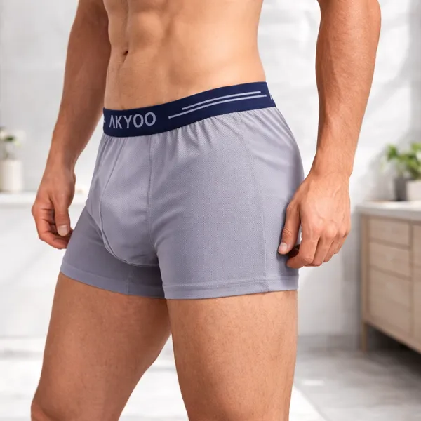 AKYOO_Grey_Men's_Trunk_Underwear_Soft_Cotton_Stretch_Innerwear_for_Daily_Wear_Breathable_Comfortable_Fit