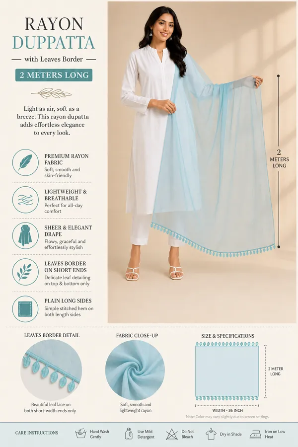 Designer_Sea_Green_Rayon_Dupatta_with_Elegant_Leaves_Lace_Border_|_Soft_&_Lightweight_Ethnic_Drape