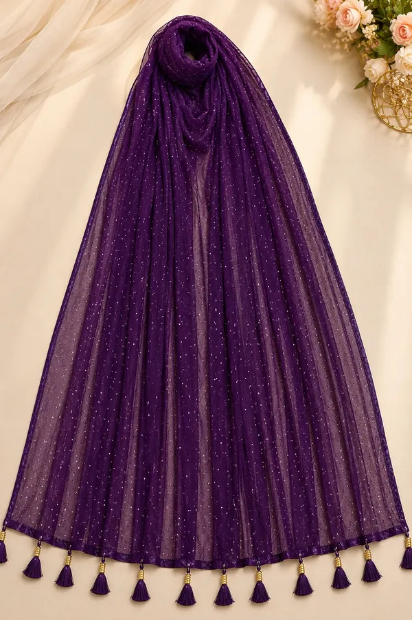 Women's_Cotton_Net_Dupatta_Combo_Pack_of_2_|_White_Stone_Embellishments_&_Tassel_Border_|_Pink_&_Wine_Purple