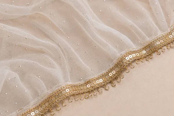 White_Stone_Work_Net_Dupatta_with_Golden_Sequin_Lace_Border