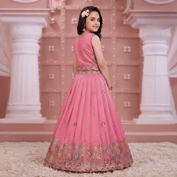 Pink_Star_Georgette_Embroidered_Flared_Lehenga_Choli_For_Girls