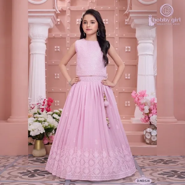 Pink_Star_Georgette_Embroidered_Lehenga_Choli_Set_For_Girls