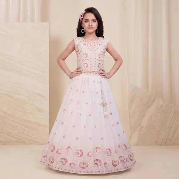 White_Star_Georgette_Net_Embroidered_Floral_Lehenga_Choli_For_Girls