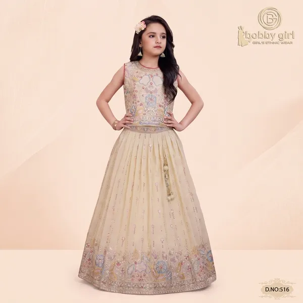 Cream_Star_Georgette_Floral_Embroidered_Lehenga_Choli_For_Girls