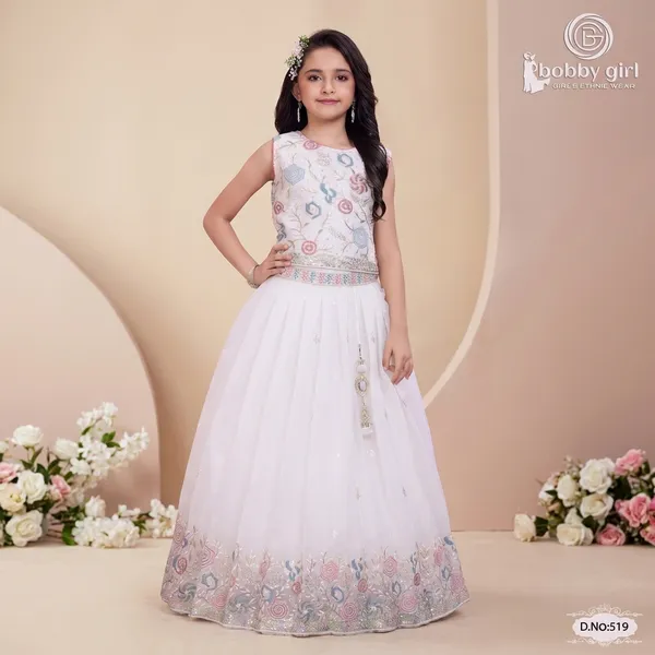 White_Star_Georgette_Floral_Embroidered_Lehenga_Choli_For_Girls